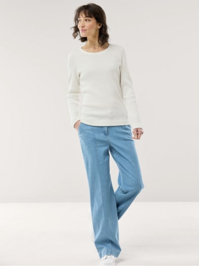 Baumwollshirt Easycare Offwhite