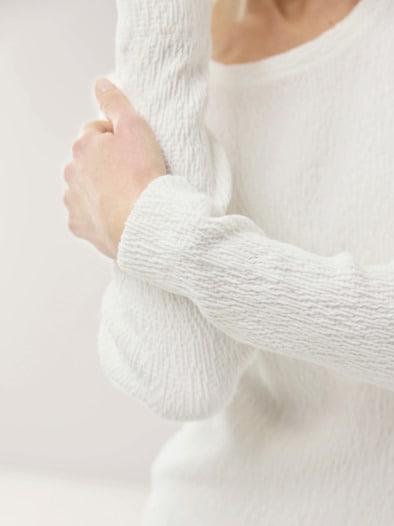 Baumwollshirt Easycare Offwhite