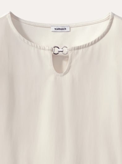 Viskoseshirt Materialmix Offwhite