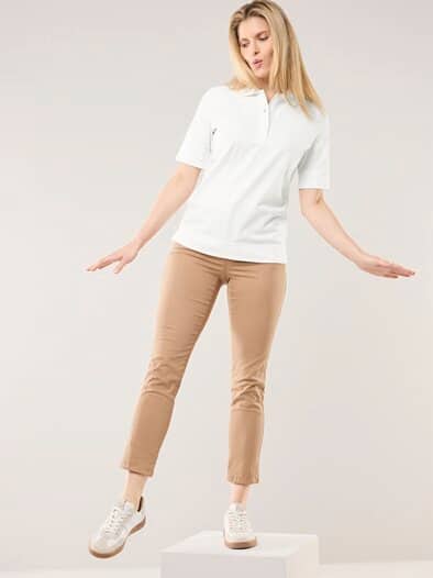 Pimacotton Basic Polo  Halbarm Offwhite