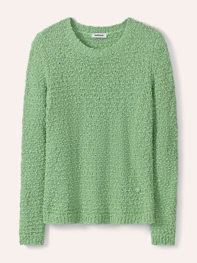 Strukturpullover mit Noppen-Effekt Salbei