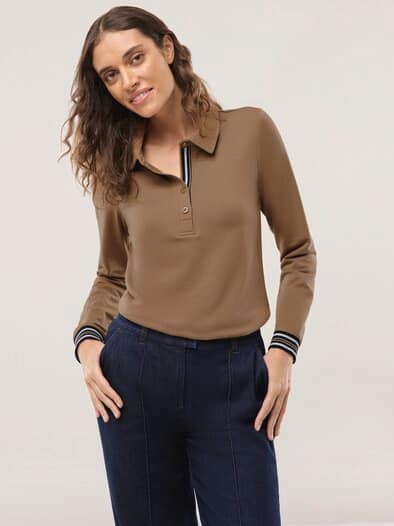 Poloshirt Contrastdetail Praline