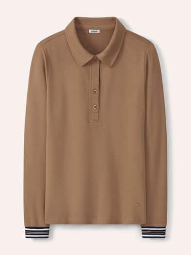 Poloshirt Contrastdetail Praline