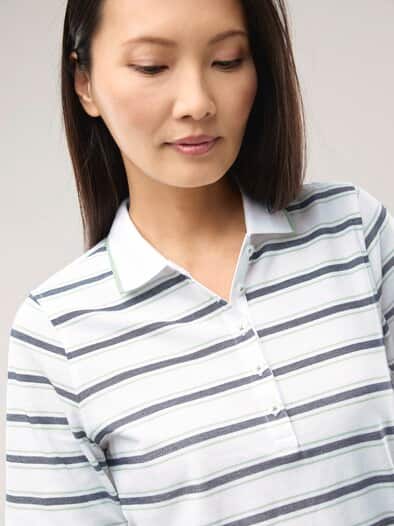 Extraglatt Polo Streifen Salbei