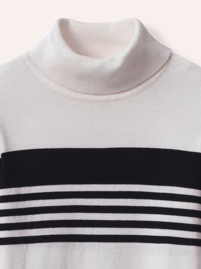 Viskose Rolli Hautschmeichler Streifen Schwarz/Offwhite