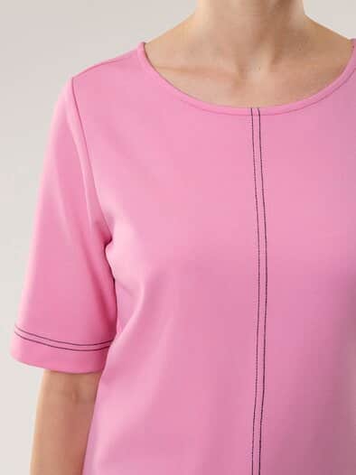 Edeljerseyshirt mit Zierstich Malve