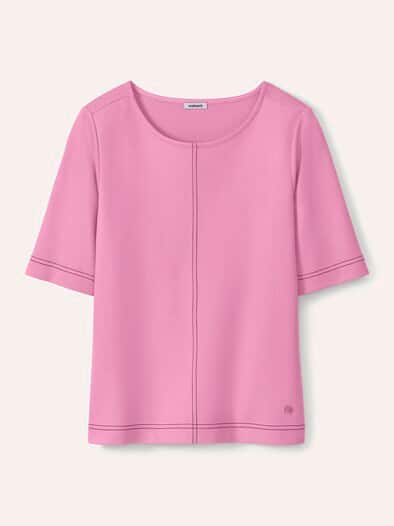 Edeljerseyshirt mit Zierstich Malve