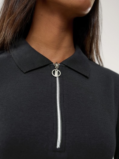 Rippenpolo Zip&Go Schwarz