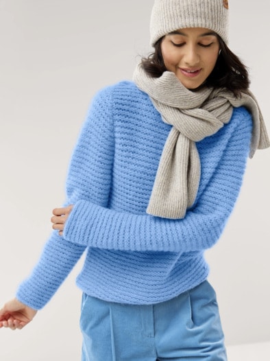 KERO Alpaka-Pullover Jeansblau