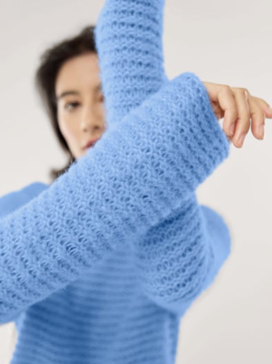 KERO Alpaka-Pullover Jeansblau