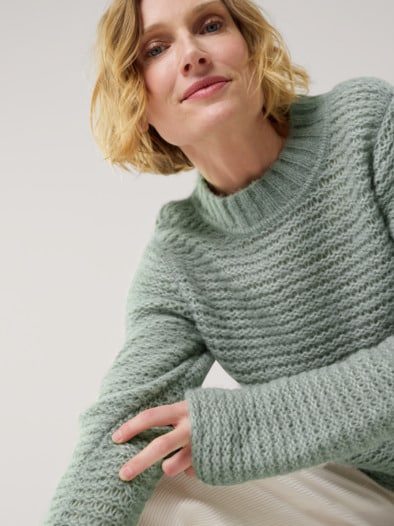 KERO Alpaka-Pullover Frostgrün
