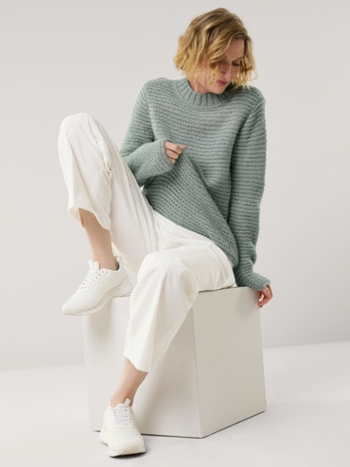 KERO Alpaka-Pullover Frostgrün