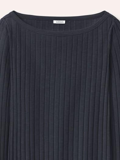 Shirt mit Rippenstruktur LA Schwarz