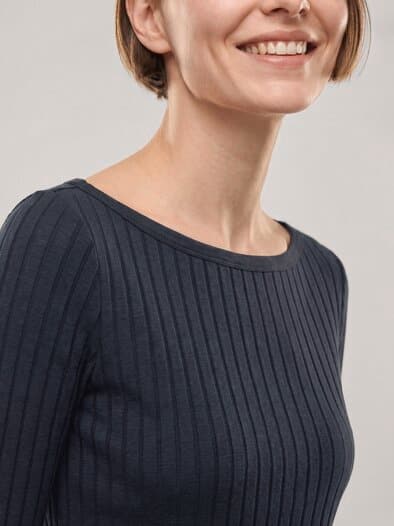 Shirt mit Rippenstruktur LA Schwarz
