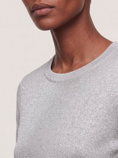 Shirt mit Lurex Silber