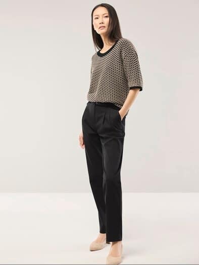 Pullover in Bicolor-Optik Schwarz/Sand