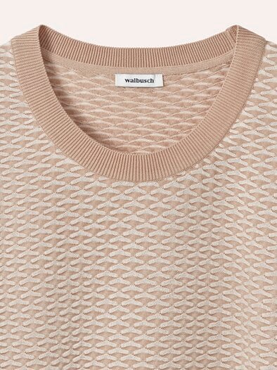 Pullover in Bicolor-Optik Sand/Offwhite