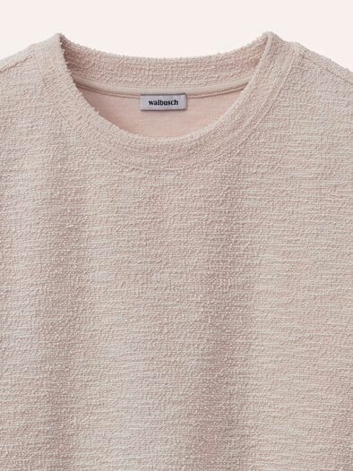 Shirt in Boucleoptik Offwhite