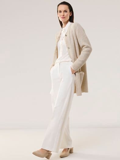 Fancy Longstrickjacke Creme/Offwhite