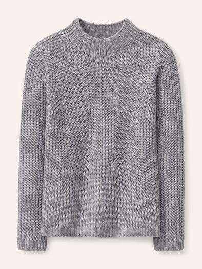 Cashmino Pullover Nahtlos Silbergrau Melange