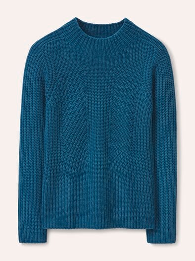 Cashmino Pullover Nahtlos Dunkelpetrol