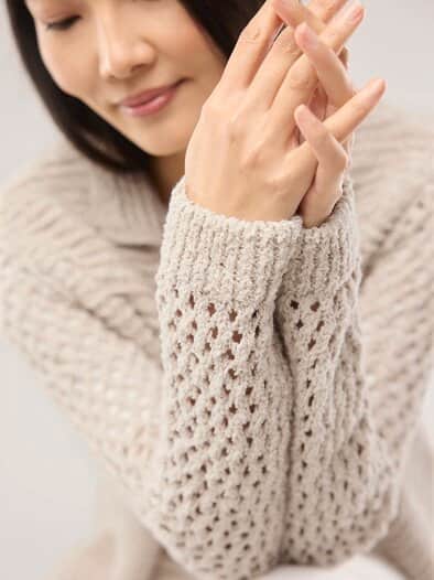 Strickjacke mit Leinen Natur