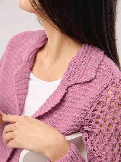 Strickjacke mit Leinen Nelke