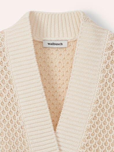 Strickweste mit Waffelstruktur Offwhite