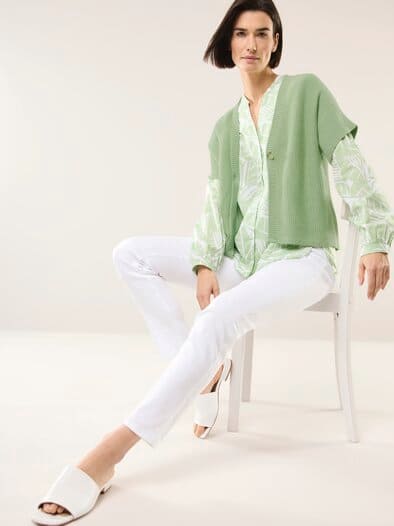 Strickweste Strukturmuster Salbei