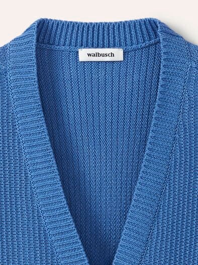 Strickweste Strukturmuster Jeansblau