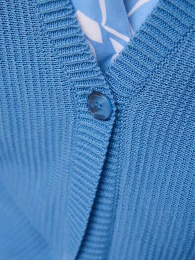 Strickweste Strukturmuster Jeansblau