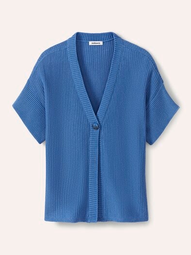 Strickweste Strukturmuster Jeansblau