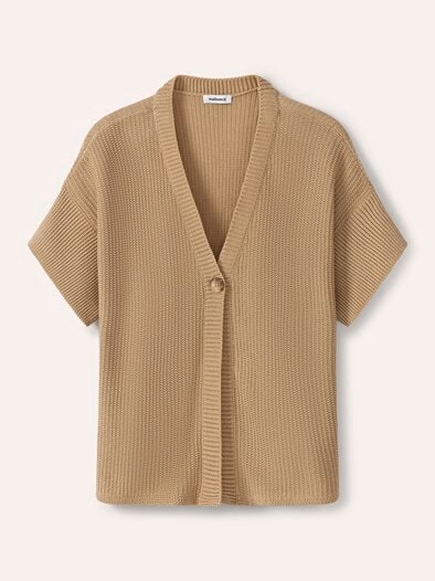 Strickweste Strukturmuster Sand