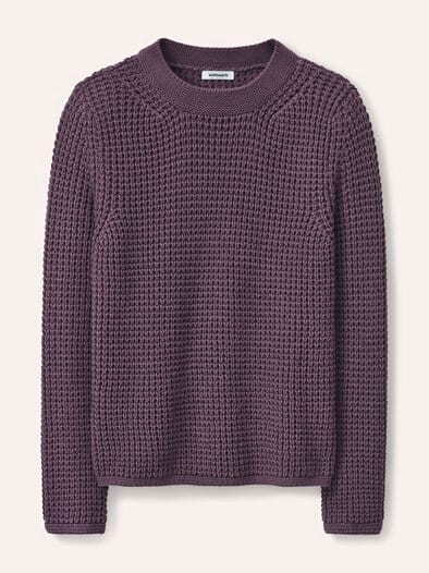 Baumwollpullover in Waffelstruktur Mauve