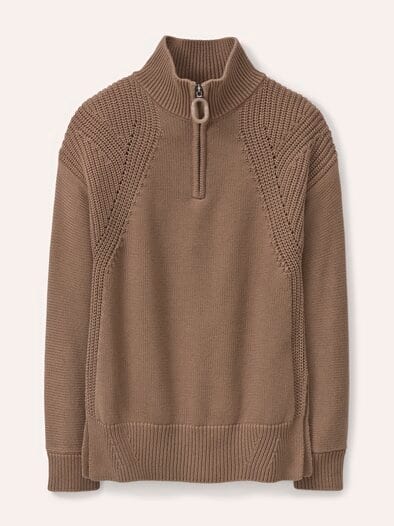 Pullover mit Troyerkragen Praline