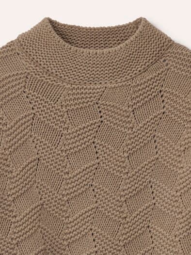 Weicher Strukturpullover Praline