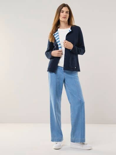 Doubleface Strickjacke Marine