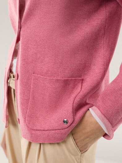 Doubleface Strickjacke Rosenholz