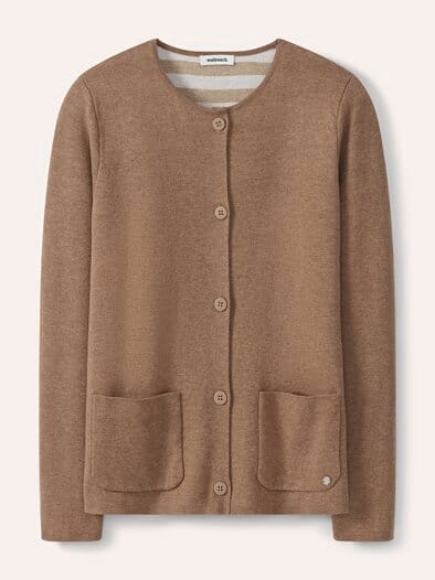 Doubleface Strickjacke Praline