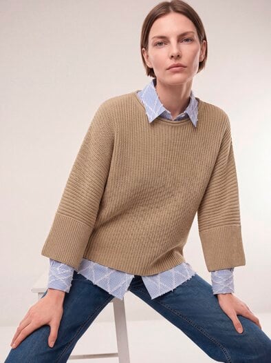 Pullover mit Kimonoärmel Praline