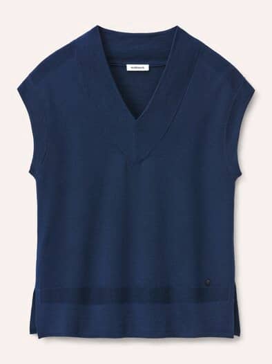 Merino Pullunder mit V-Ausschnitt Marine