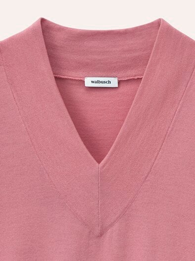 Merino Pullunder mit V-Ausschnitt Rosenholz