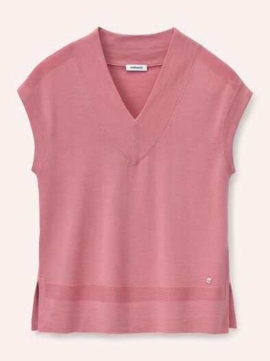Merino Pullunder mit V-Ausschnitt Rosenholz