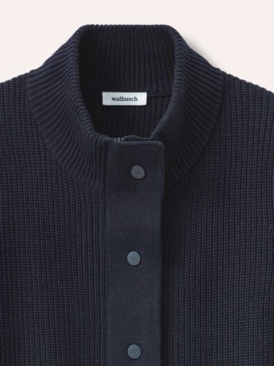 Baumwoll Patentstrickjacke Nachtblau