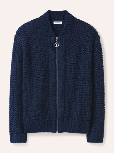 Blouson Strickjacke mit Reißverschluss Nachtblau