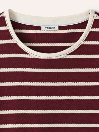 Baumwollshirt Ringelstruktur Chianti/Offwhite