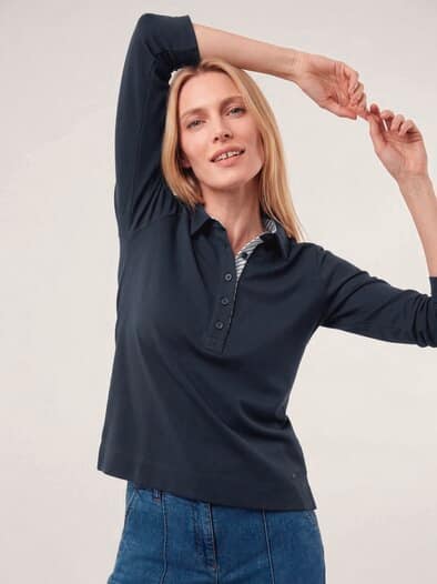 Poloshirt aus Baumwolle Nachtblau