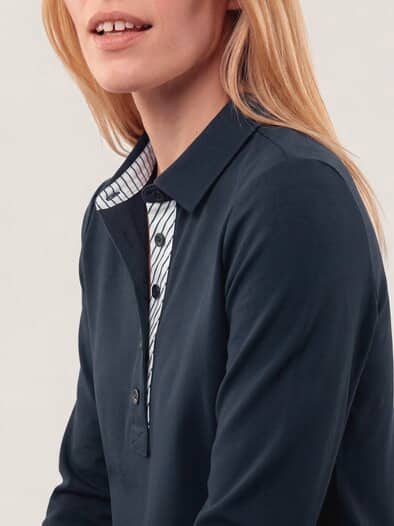 Poloshirt aus Baumwolle Nachtblau