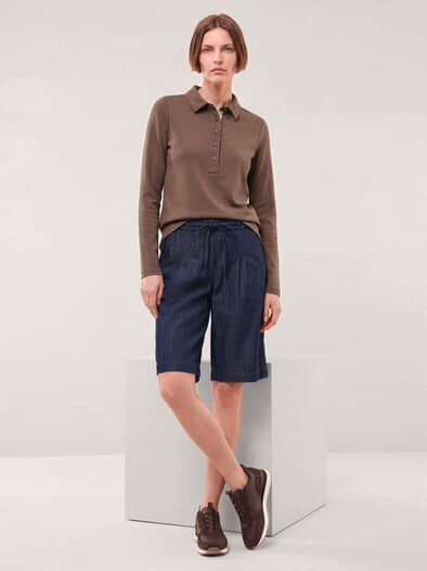 Poloshirt aus Baumwolle Kastanie