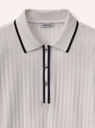 Poloshirt mit Rippenstruktur Offwhite